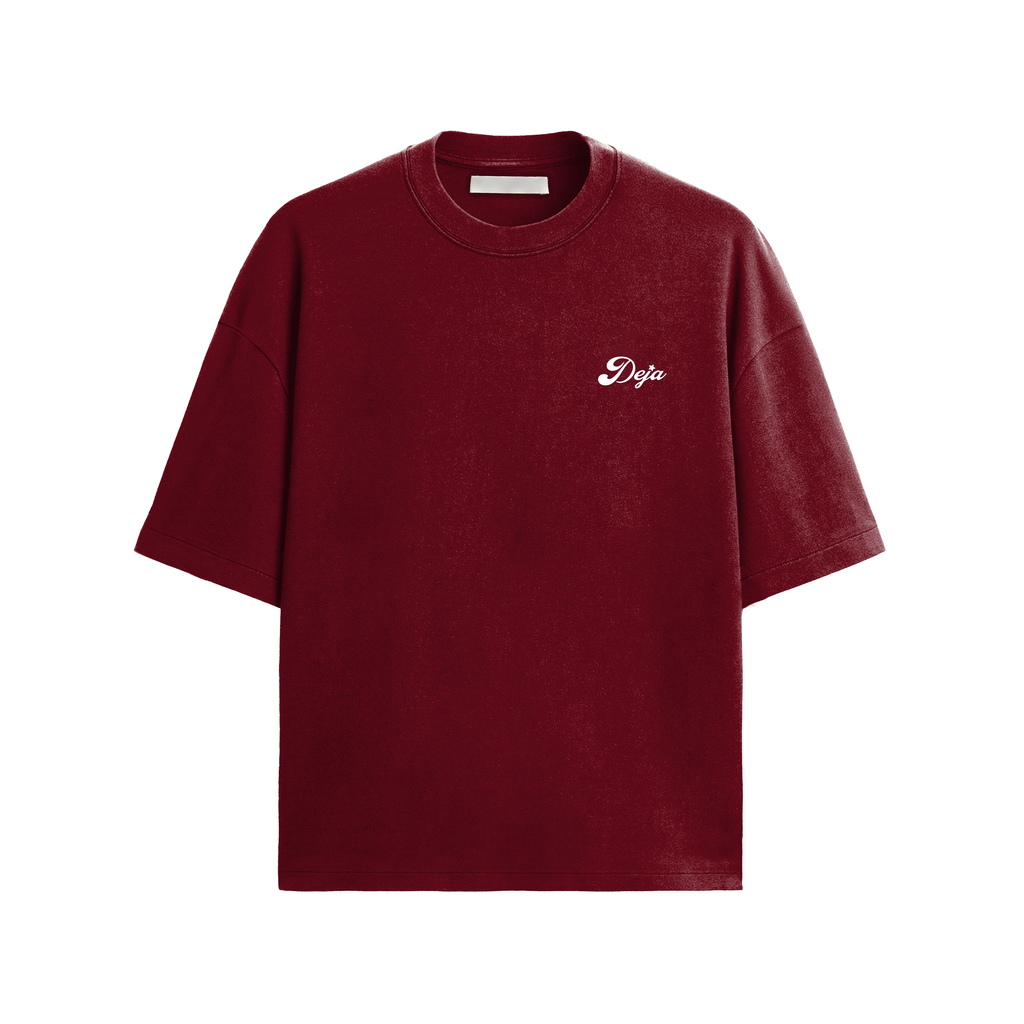 Basic Printed Claret Red Tshirt
