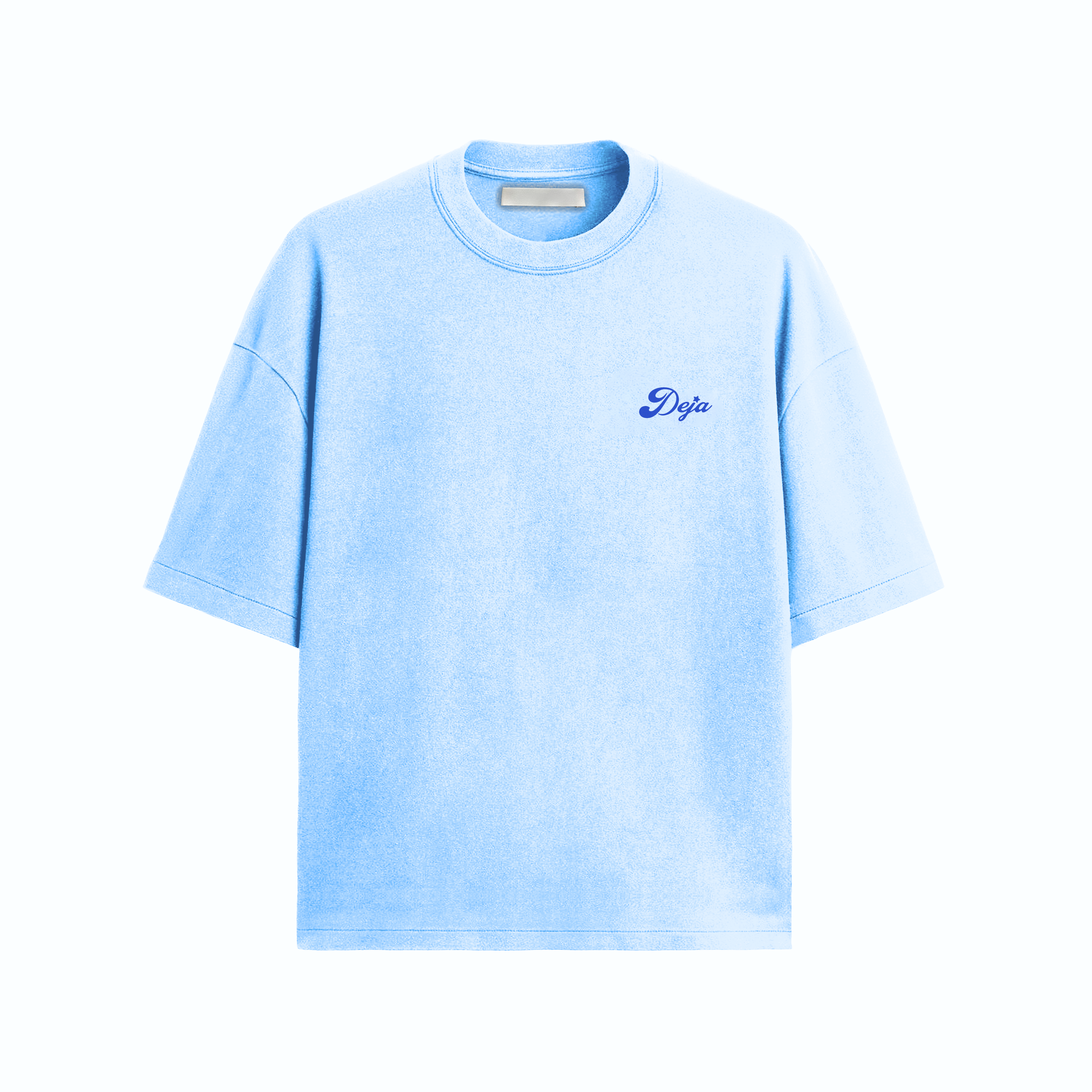 Basic Printed Baby Blue Tshirt