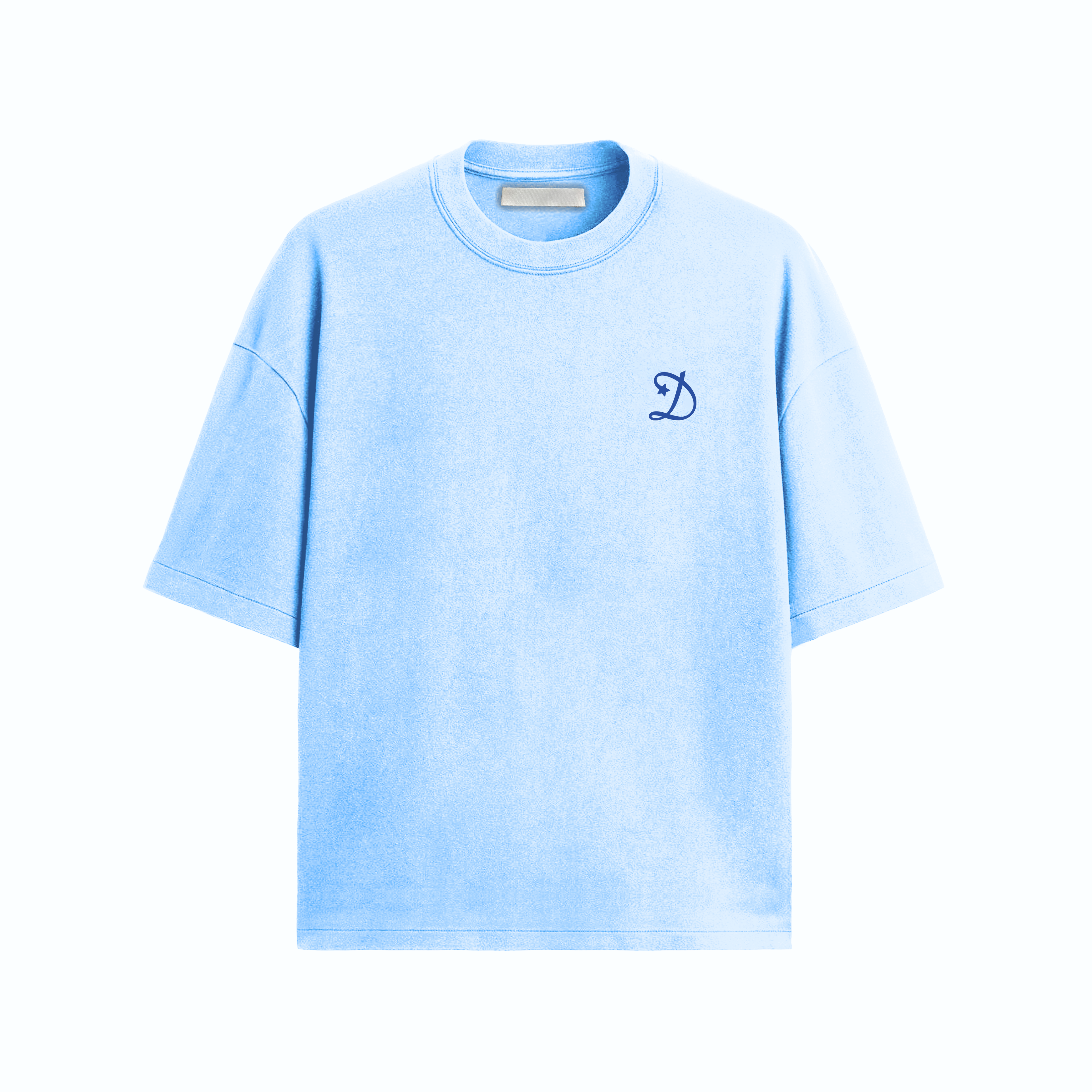 Basic Embroidered Baby Blue Tshirt