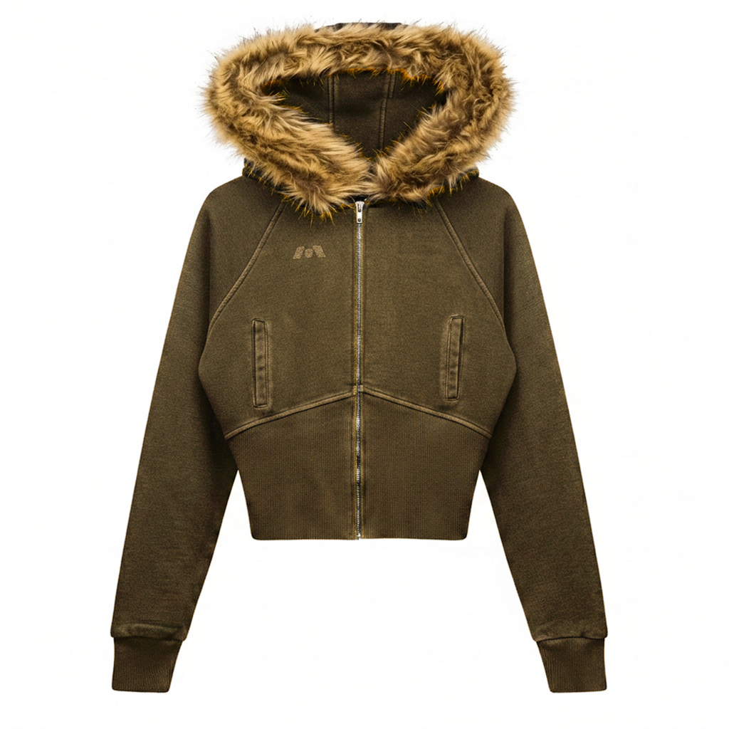 Brown Corset Zip Up