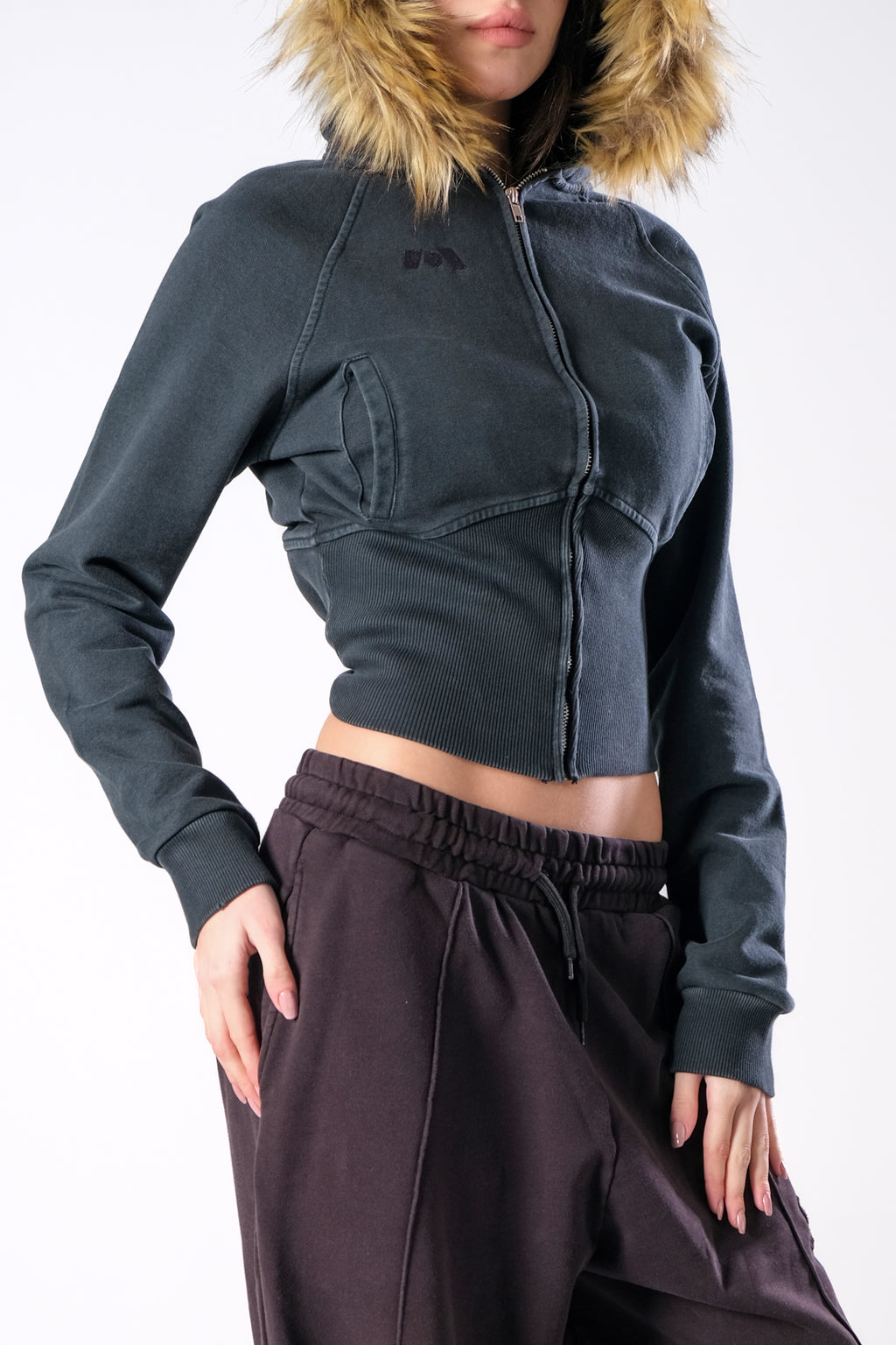 Black Corset Zip Up