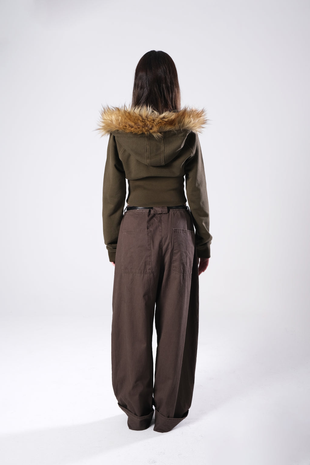 Brown Corset Zip Up