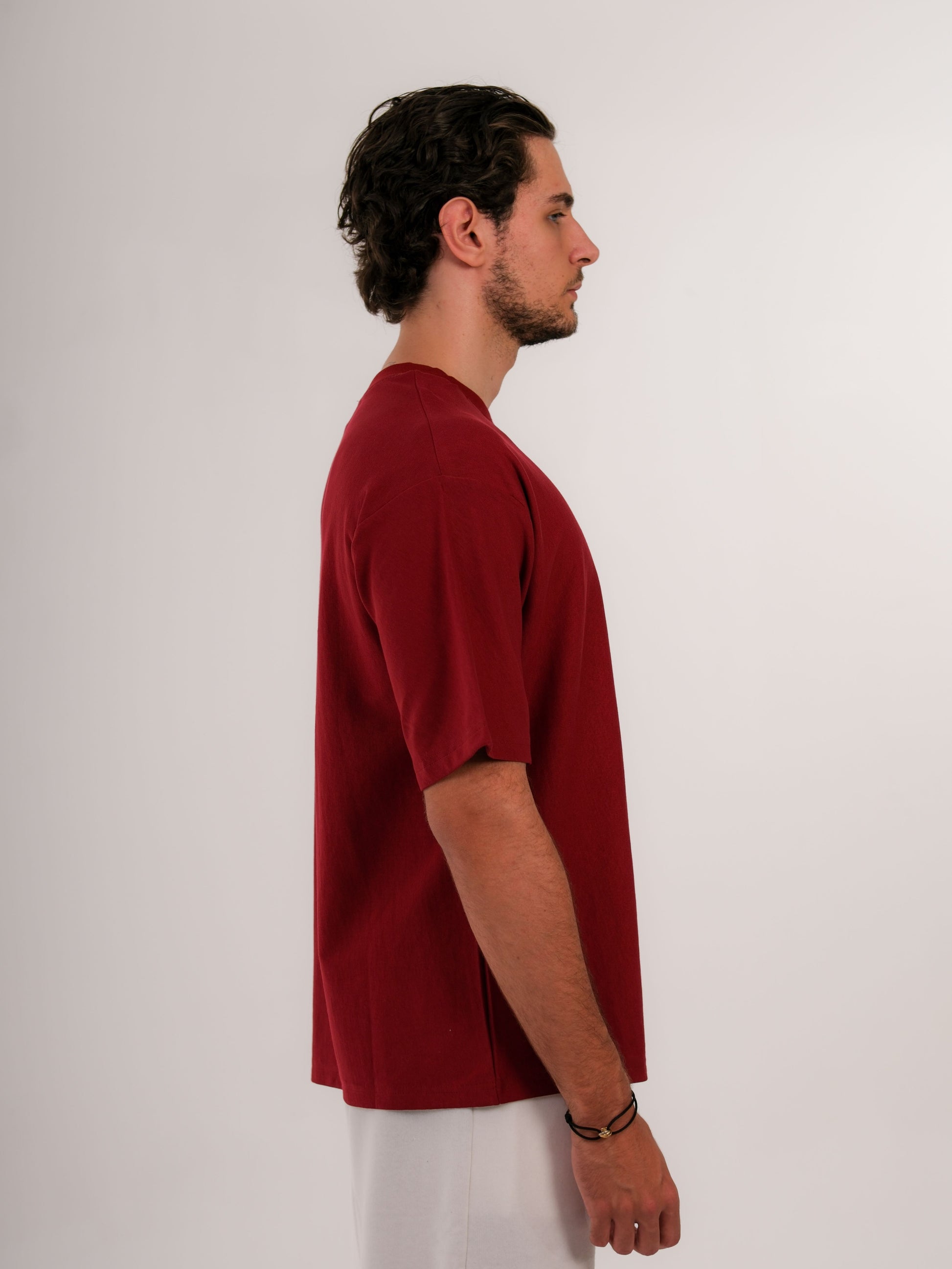 Basic Printed Claret Red Tshirt