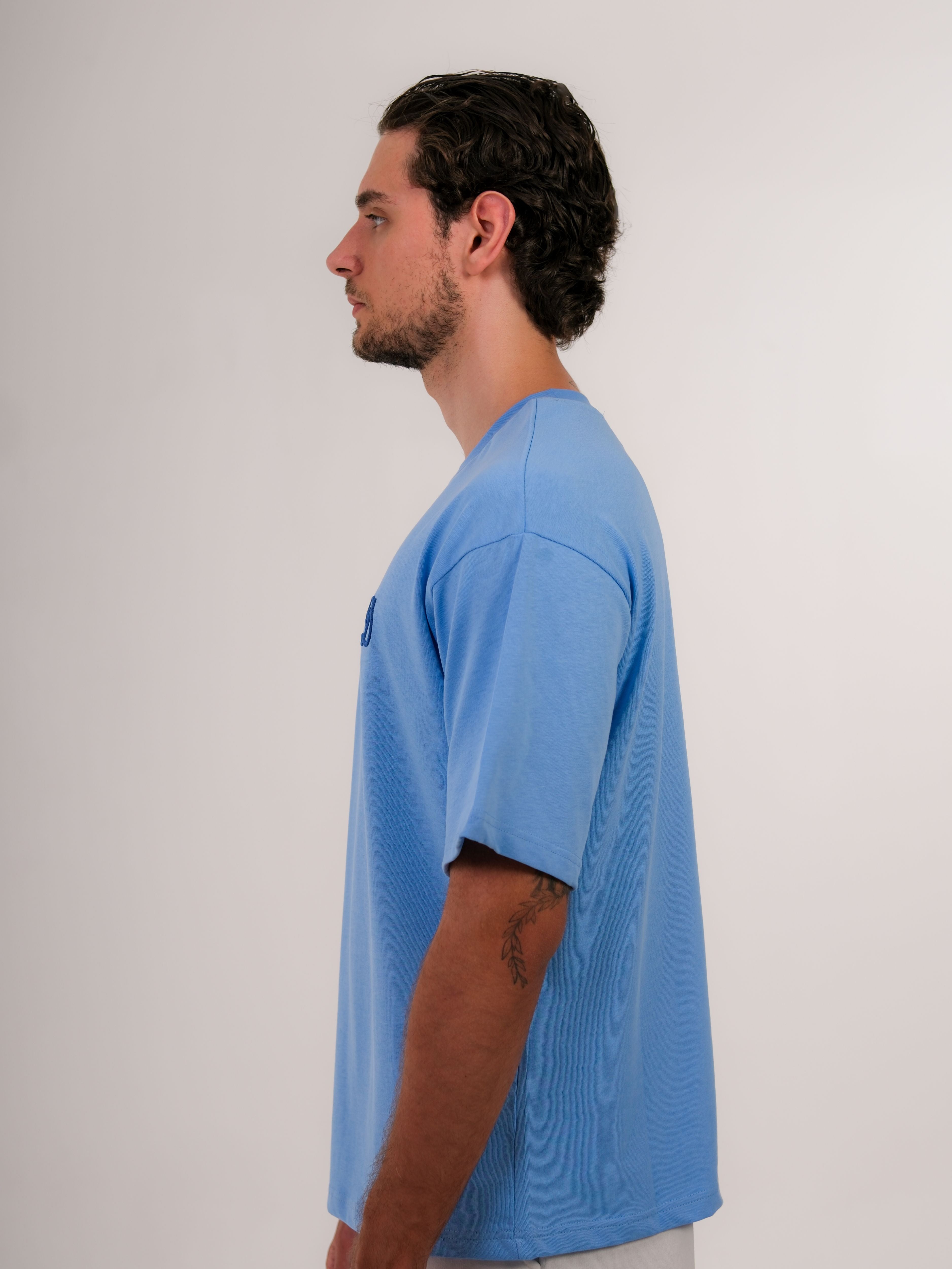 Basic Embroidered Baby Blue Tshirt