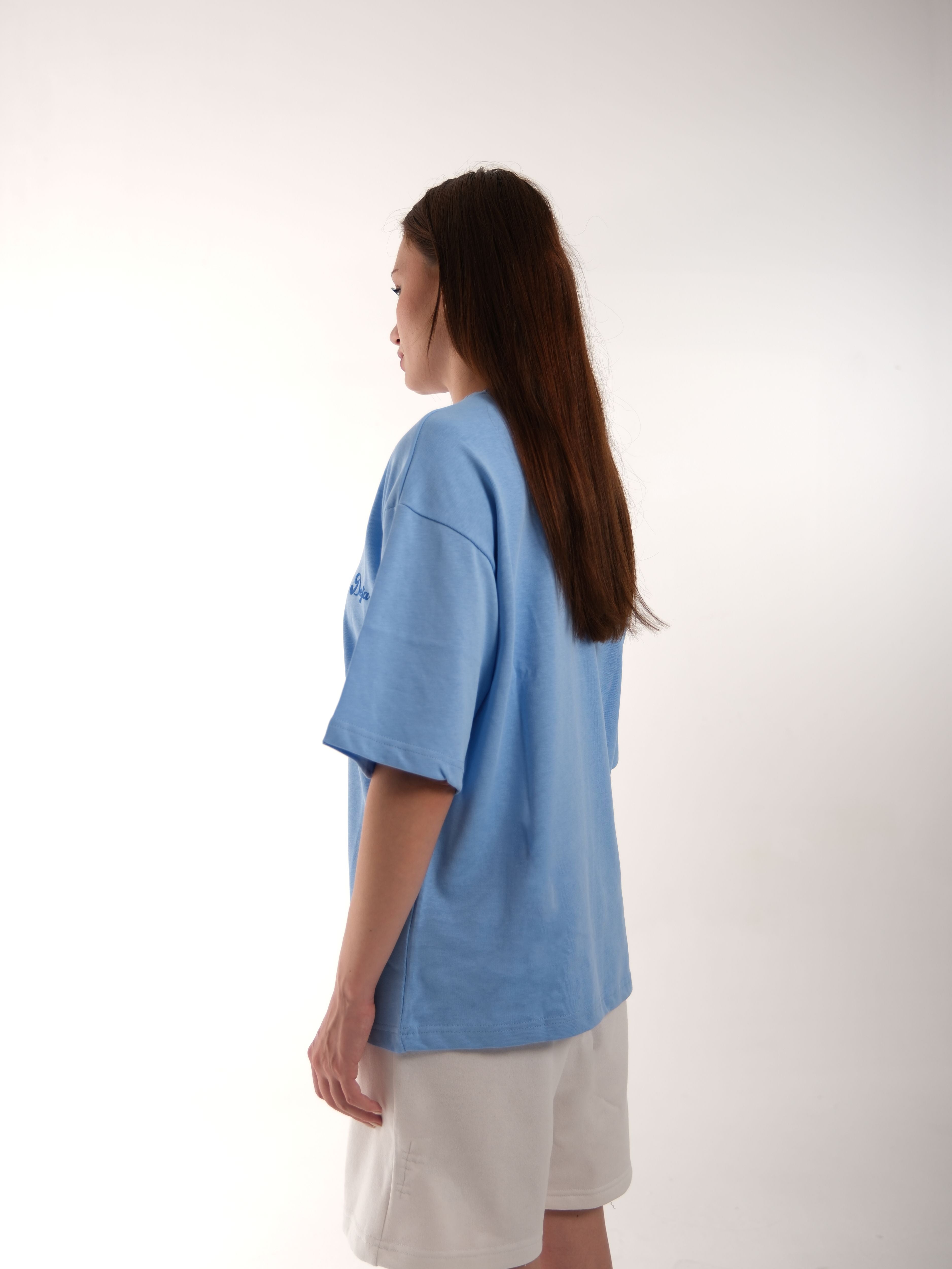 Basic Printed Baby Blue Tshirt