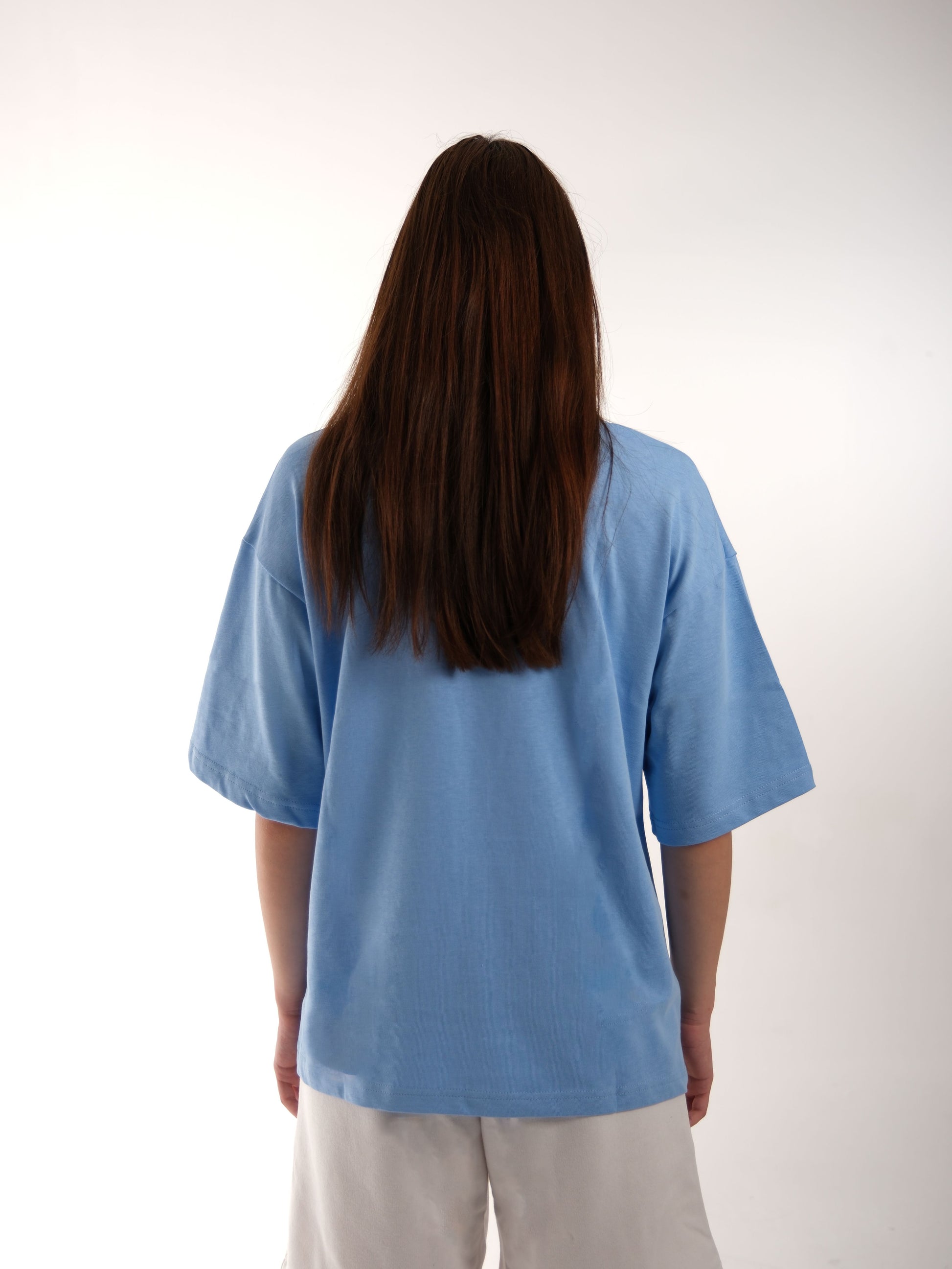Basic Printed Baby Blue Tshirt