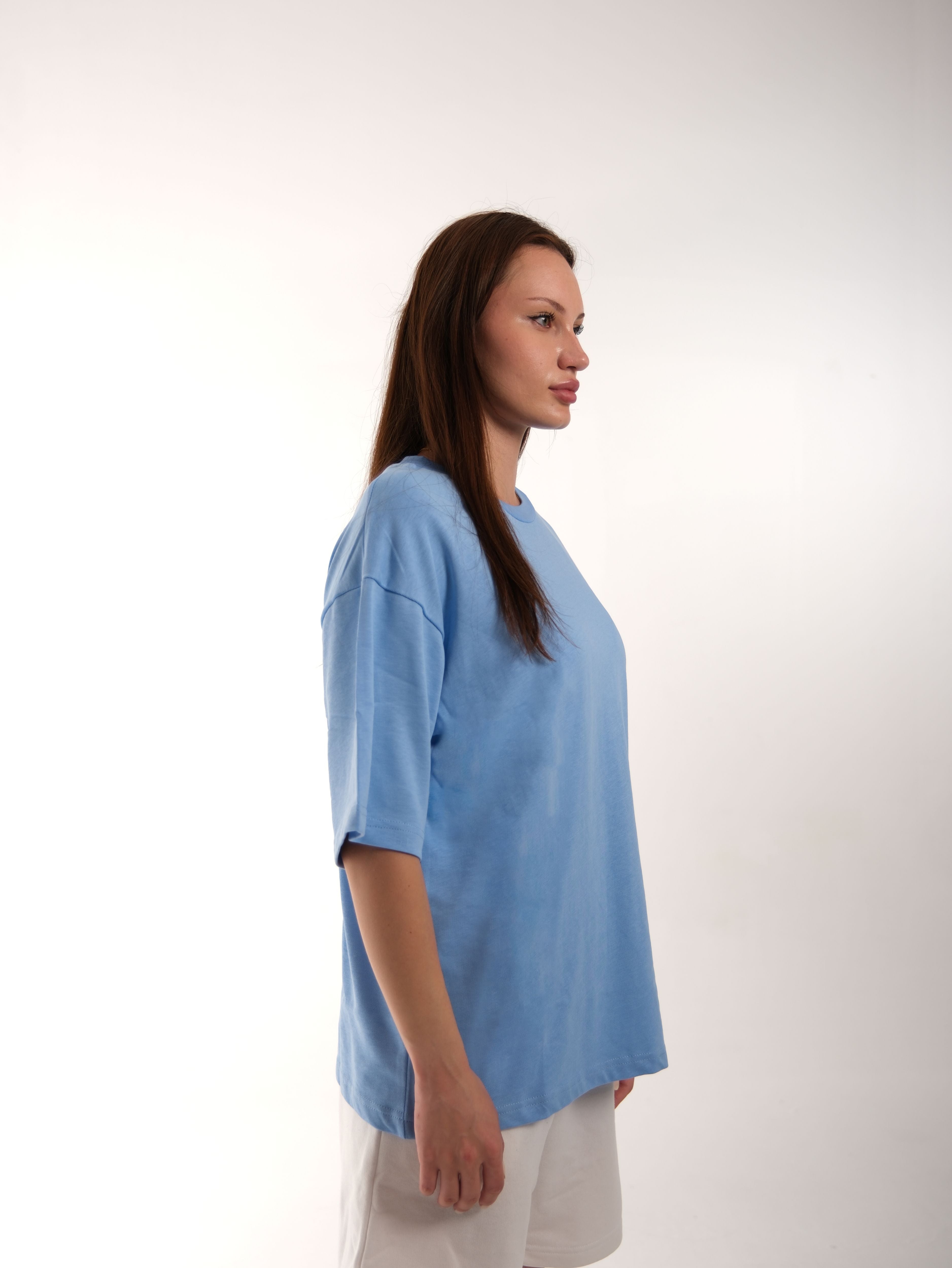 Basic Printed Baby Blue Tshirt