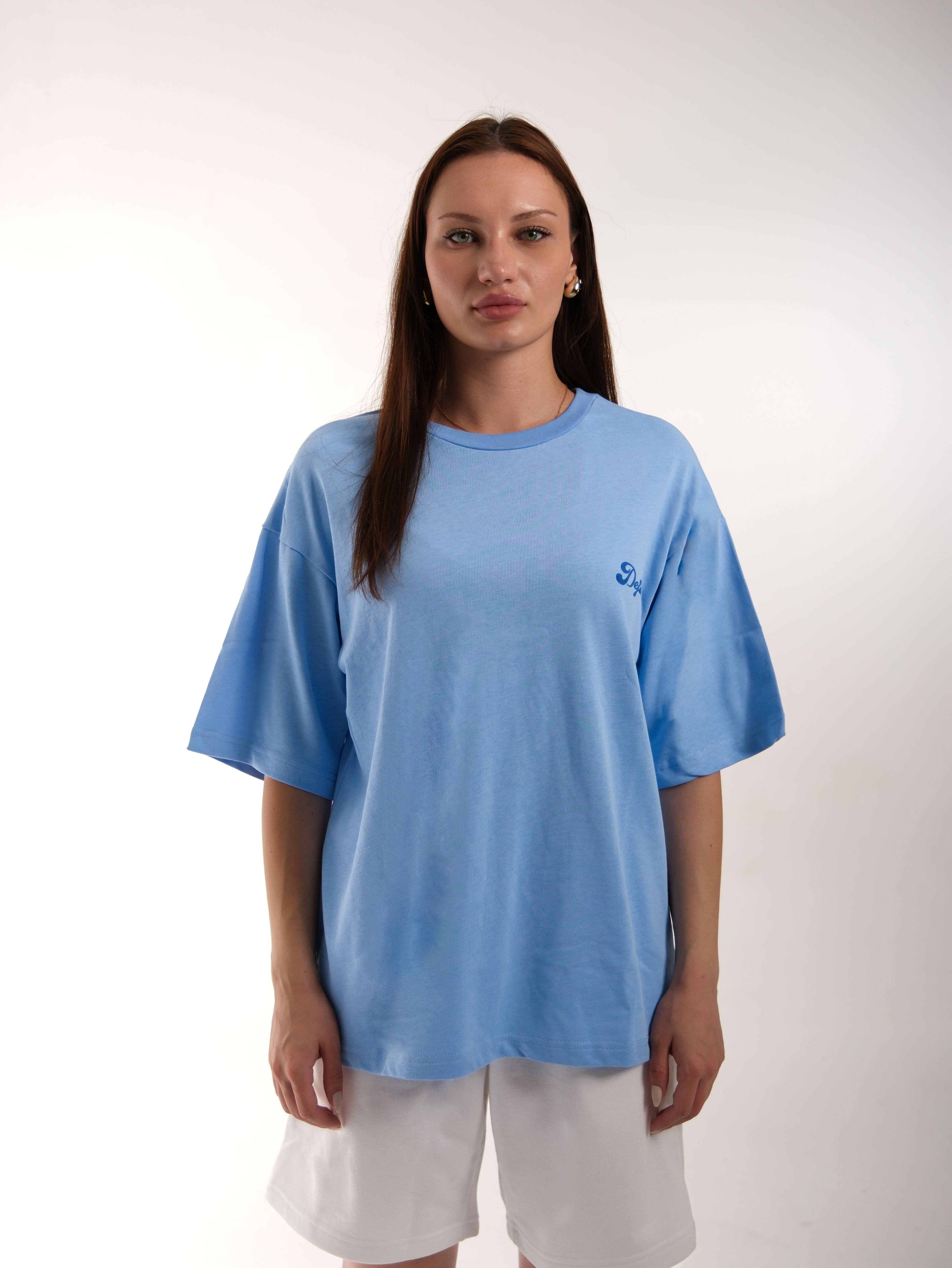 Basic Printed Baby Blue Tshirt