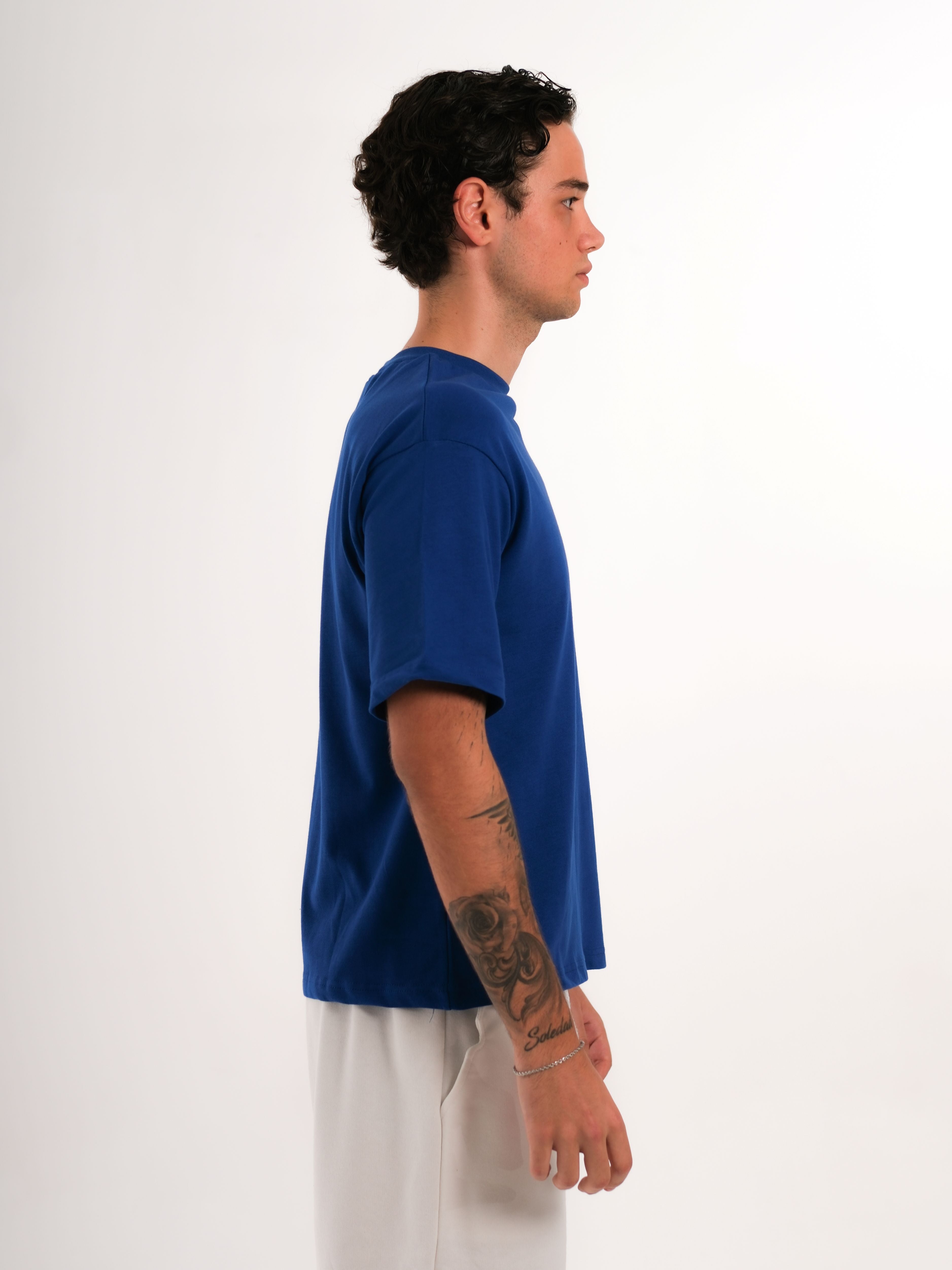 Basic Embroidered Saxe Blue Tshirt