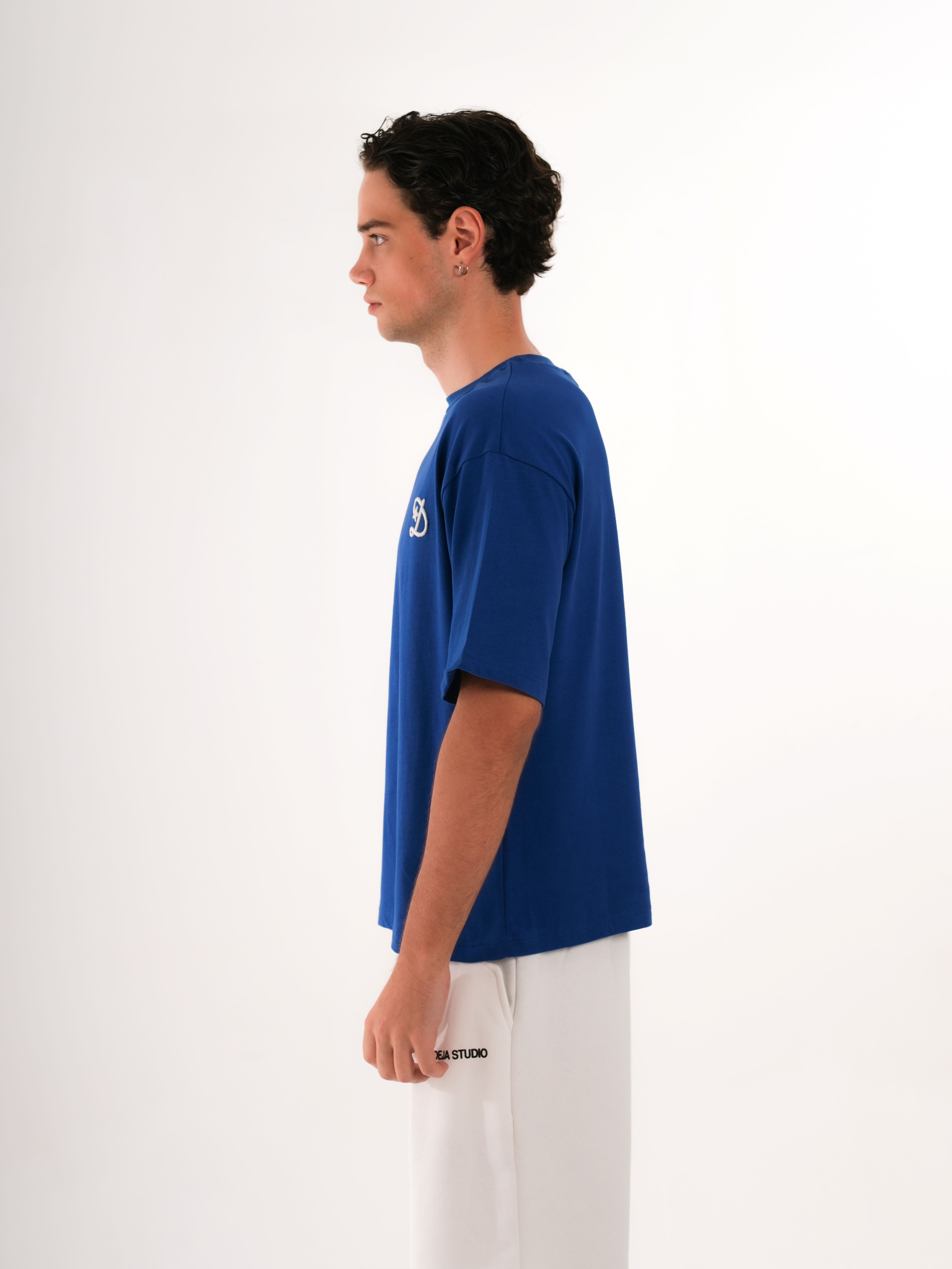 Basic Embroidered Saxe Blue Tshirt