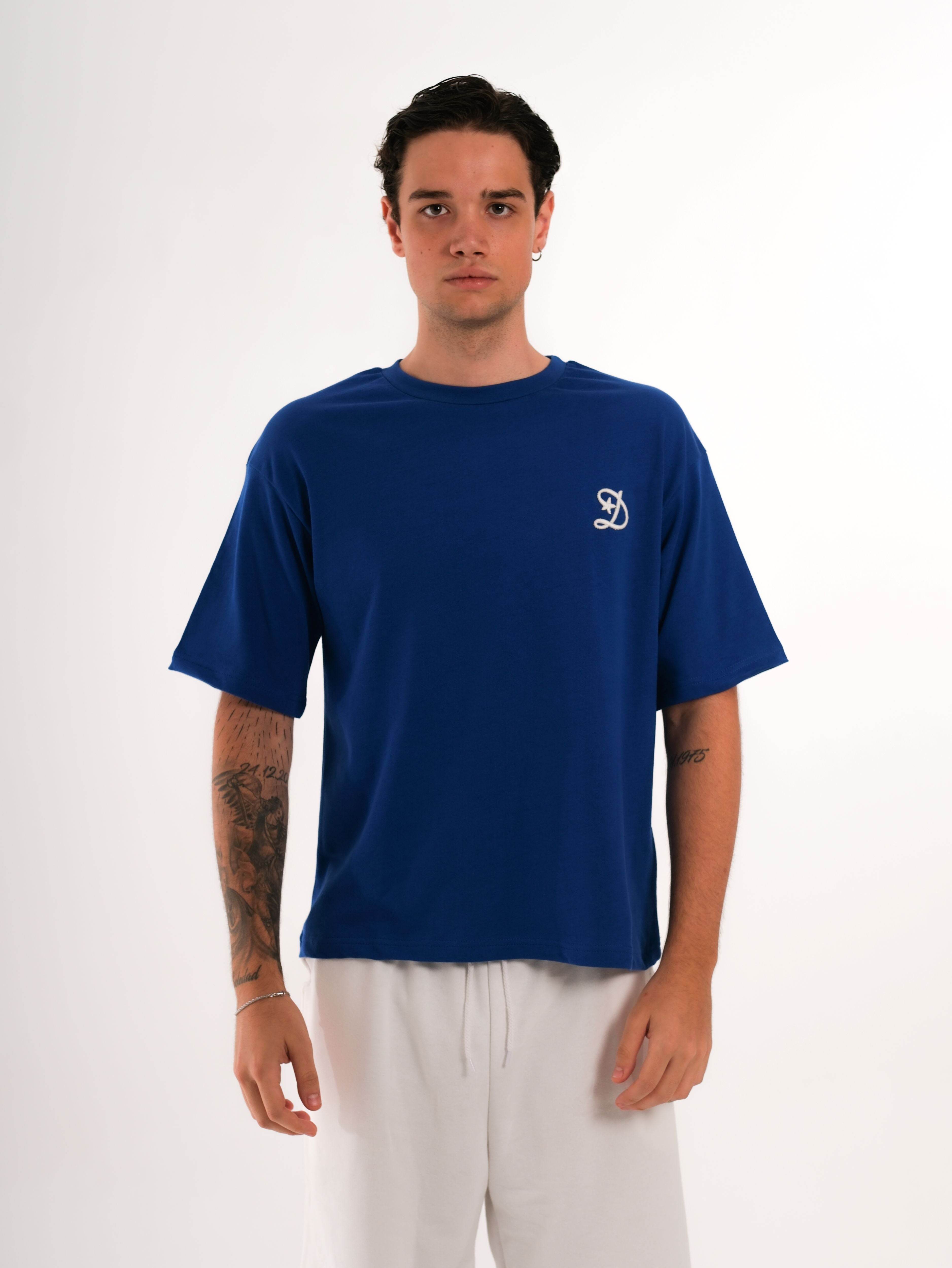 Basic Embroidered Saxe Blue Tshirt