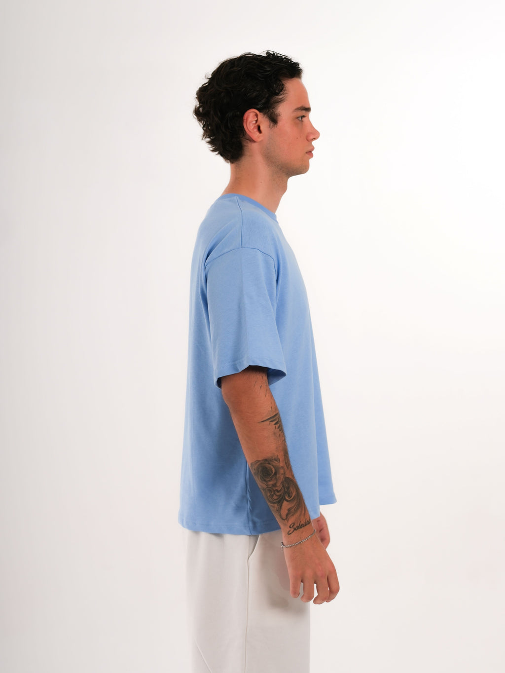Basic Printed Baby Blue Tshirt