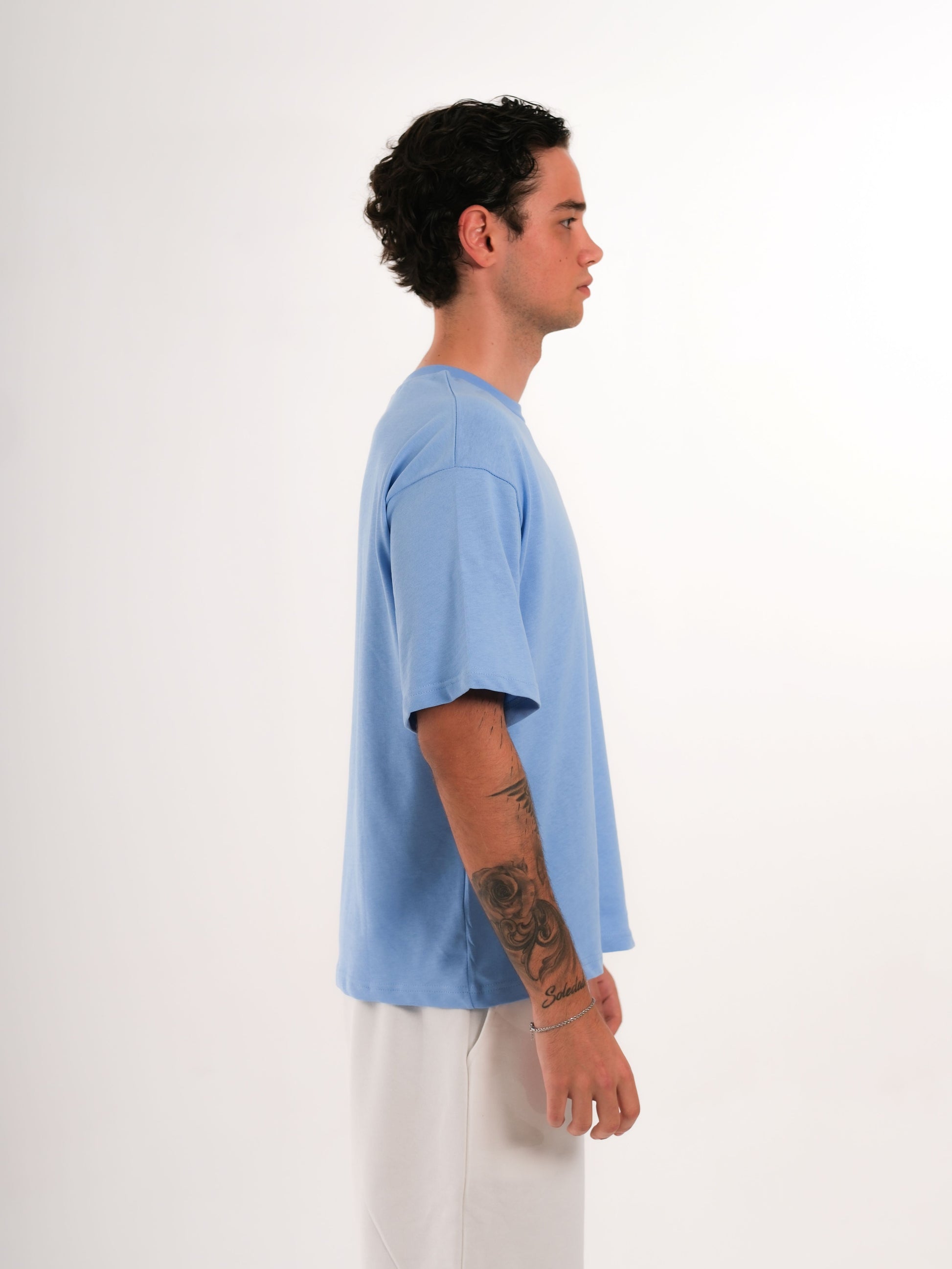 Basic Printed Baby Blue Tshirt