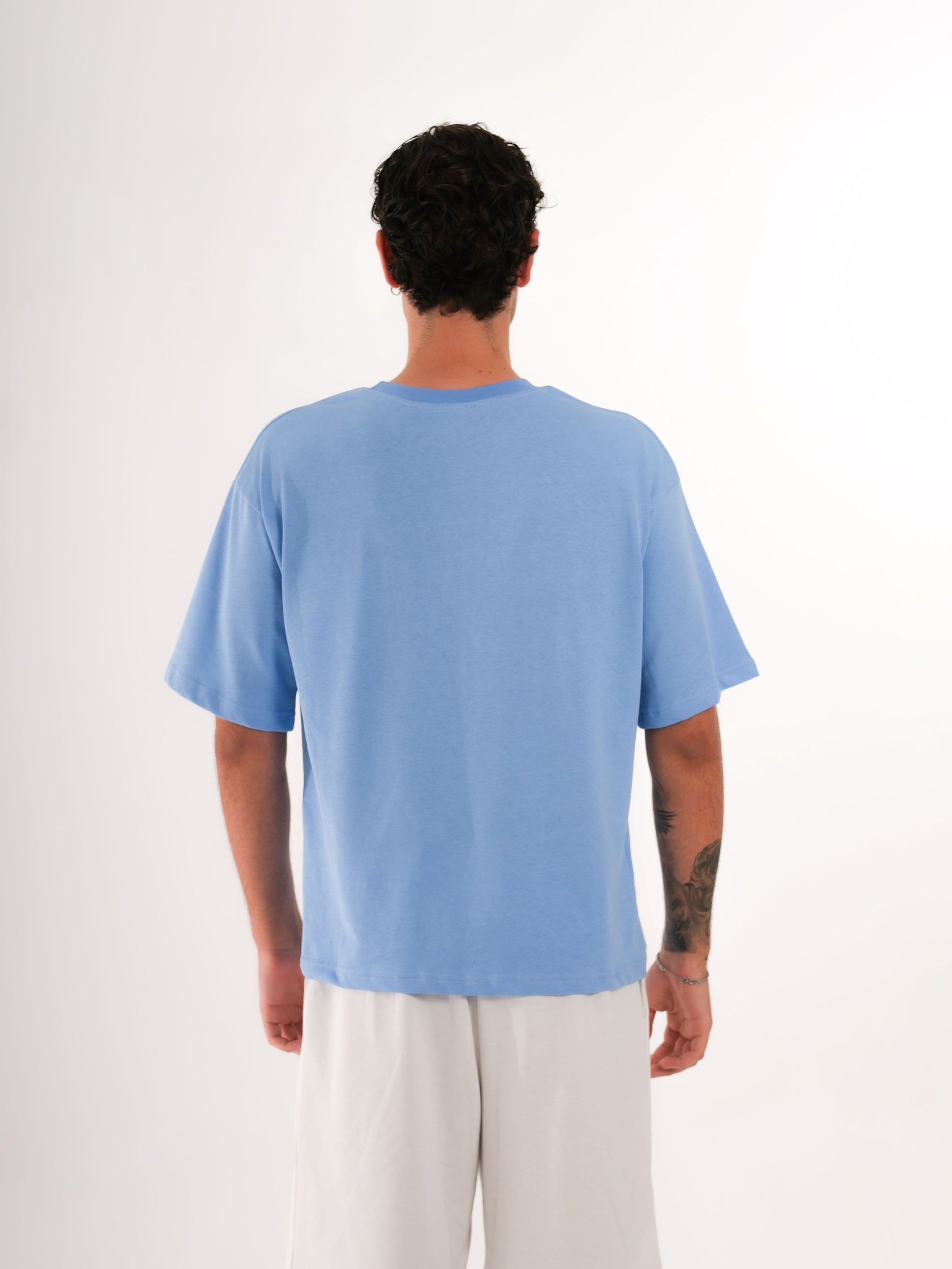 Basic Printed Baby Blue Tshirt