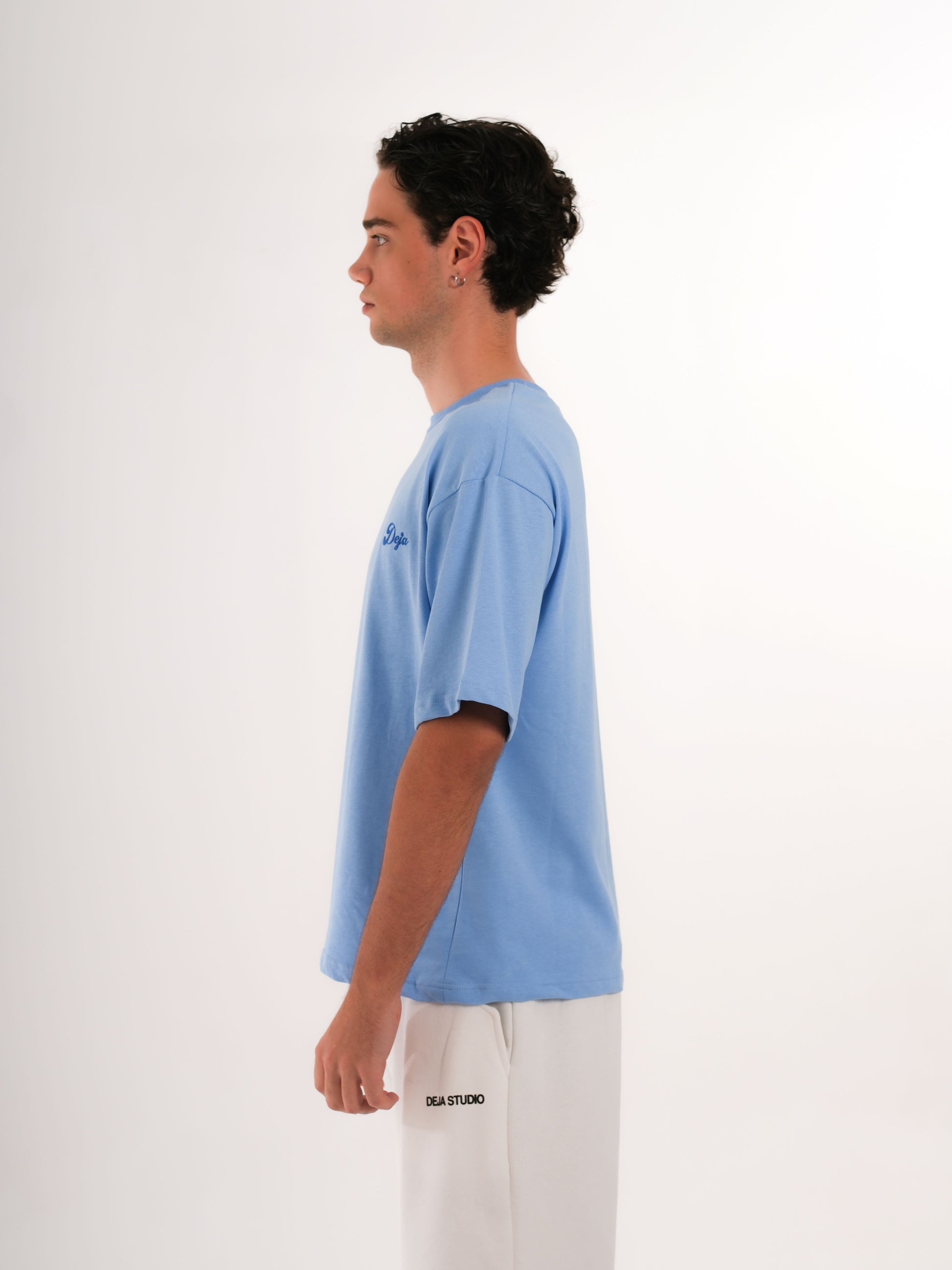 Basic Printed Baby Blue Tshirt