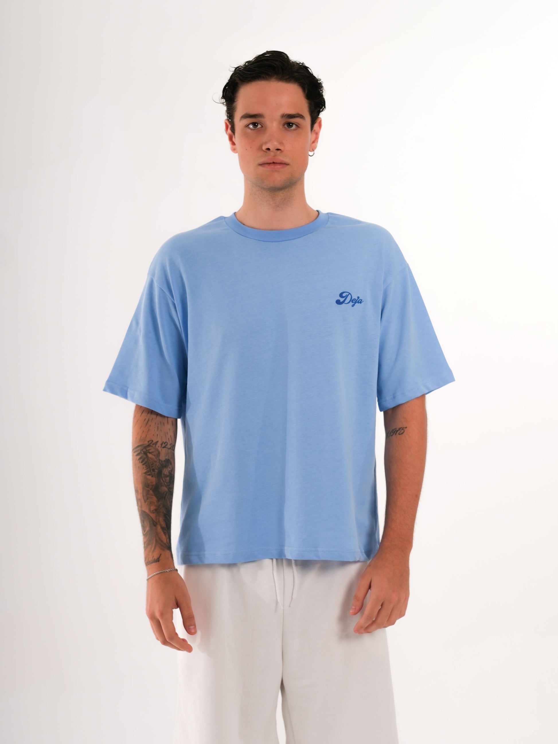 Basic Printed Baby Blue Tshirt