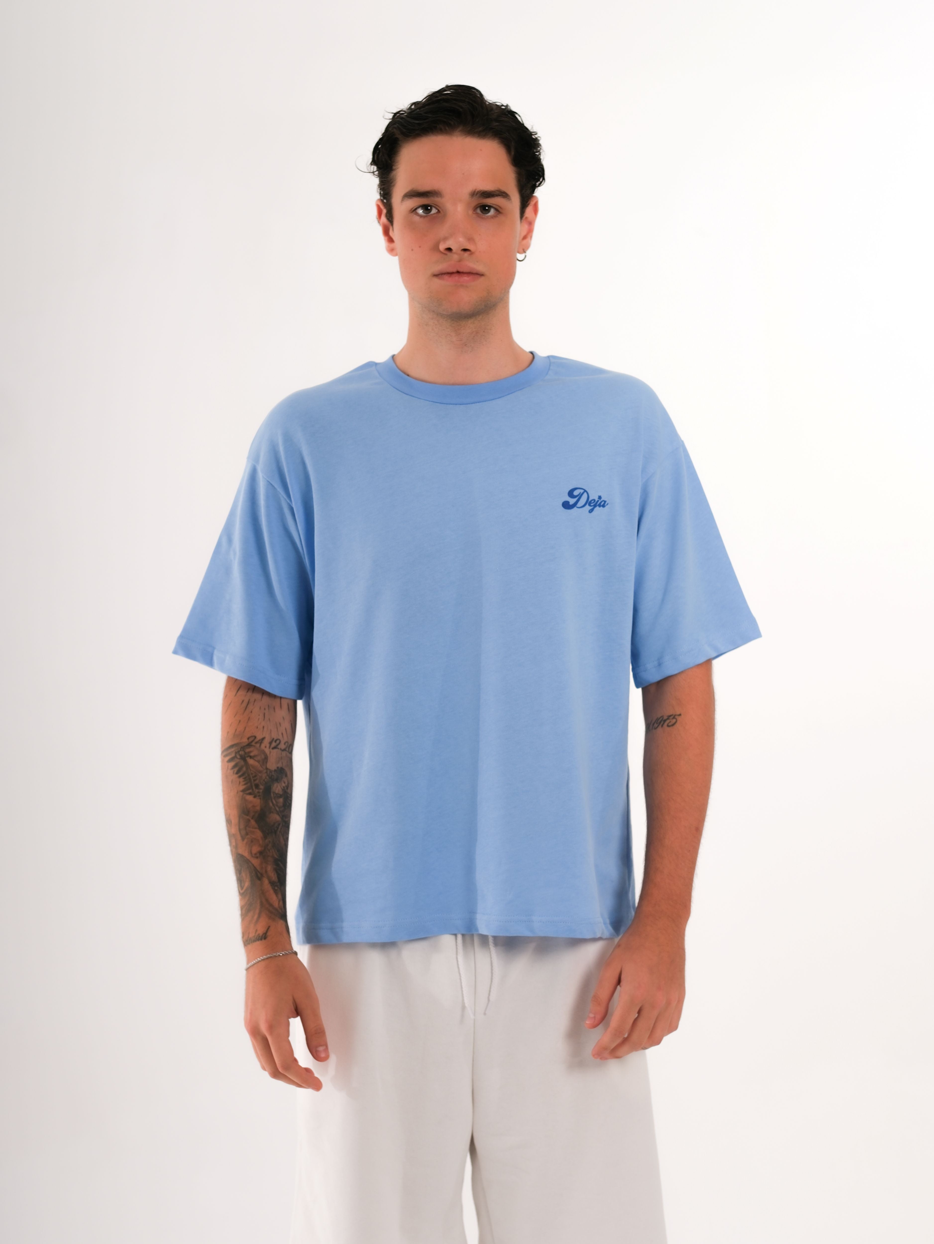 Basic Printed Baby Blue Tshirt
